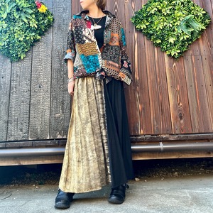 パッチワーク柄シャツ