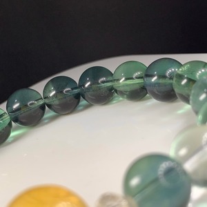 イエロー×グリーンフローライト✩デザインブレスレット