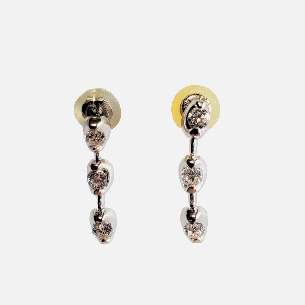 K18WG 3P diamond pierced earrings/K18 ホワイトゴールド 3粒 ダイヤモンド ピアス | ELLE BRAND  powered by BASE