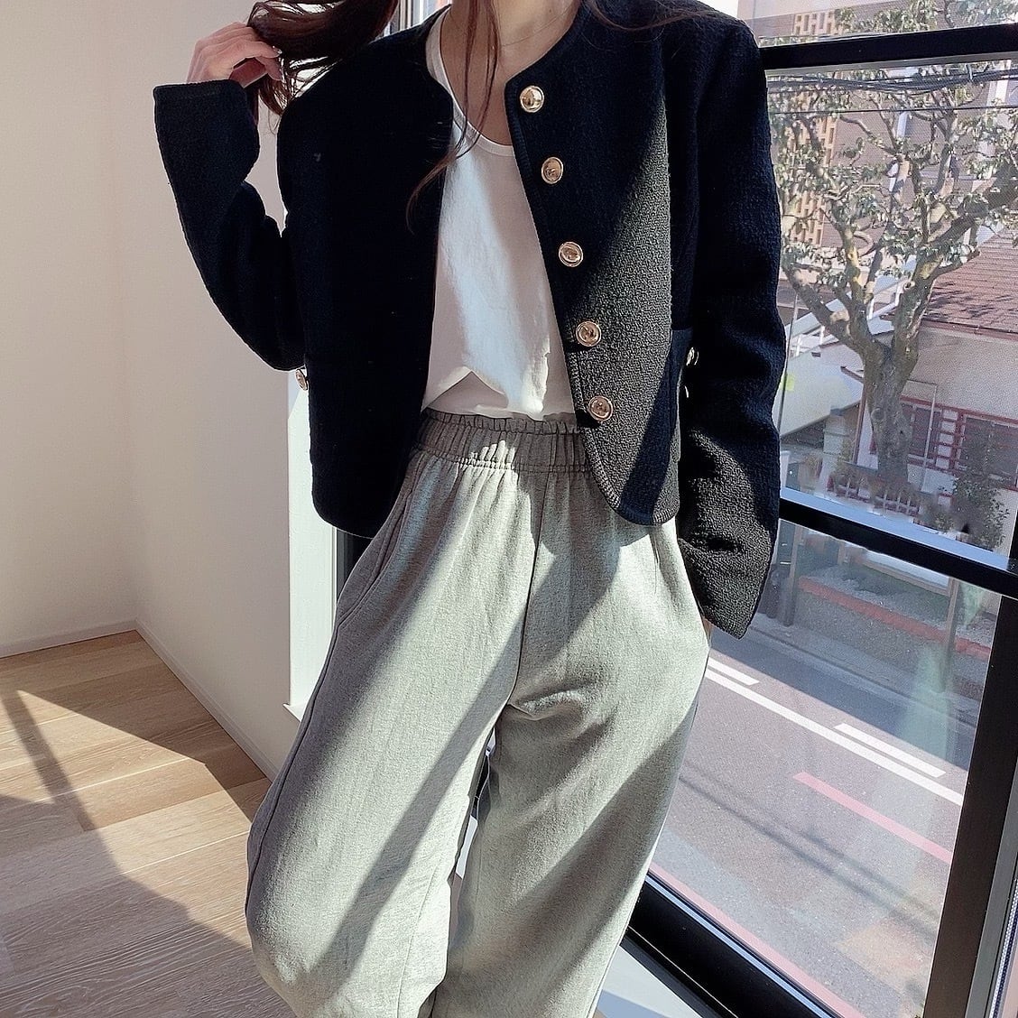 Handsome tweed jacket /black (4月上旬頃発送予定) | moripon powered by BASE