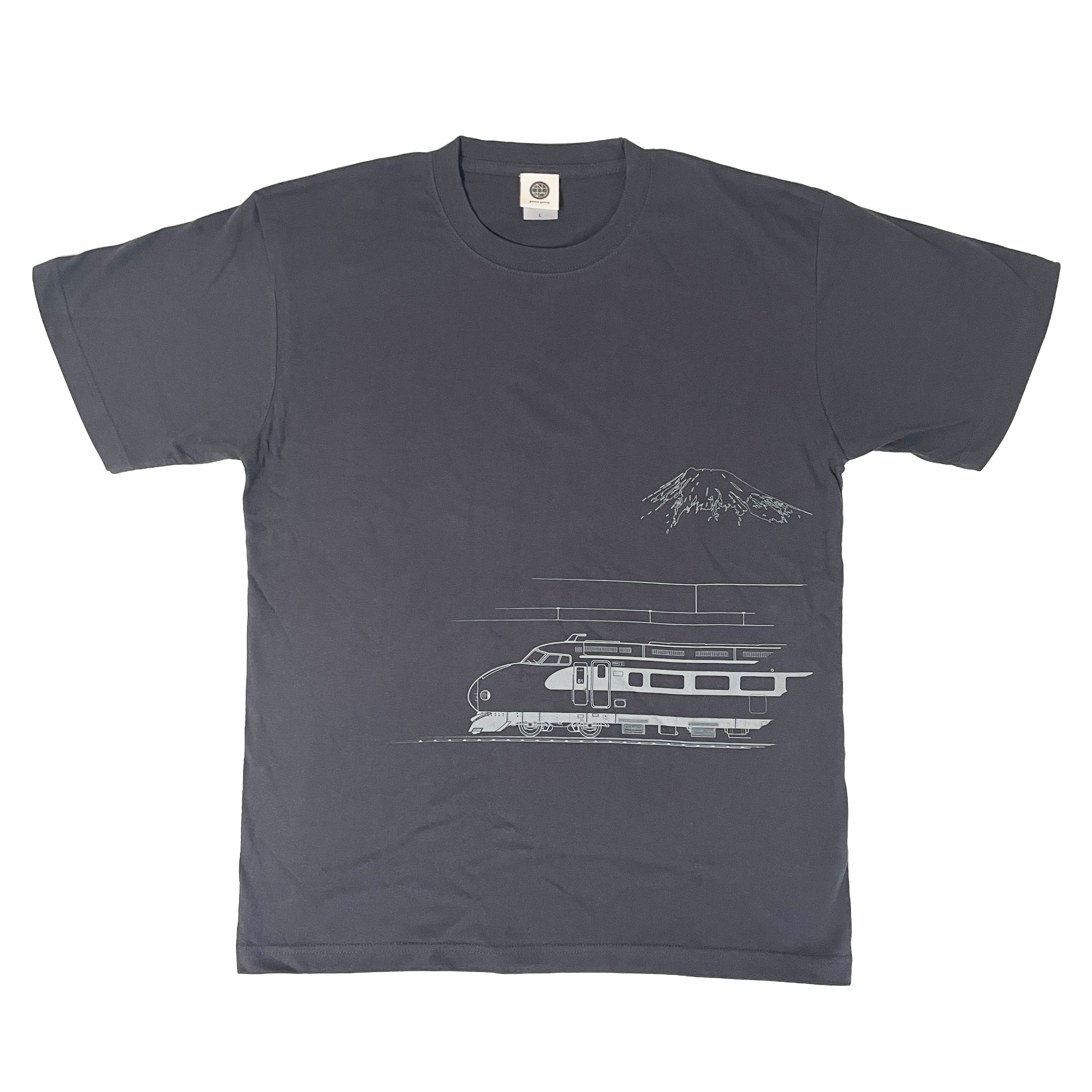 鉄道Tシャツ｜東海道新幹線 0 系大窓タイプ・富士山（DarkGray