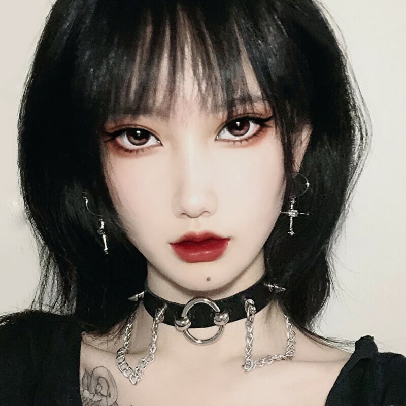 サブカル 服 地雷系 通販 闇かわいい パンク チョーカー リング チェーン PUレザー ハードガール セクシー ゴシック