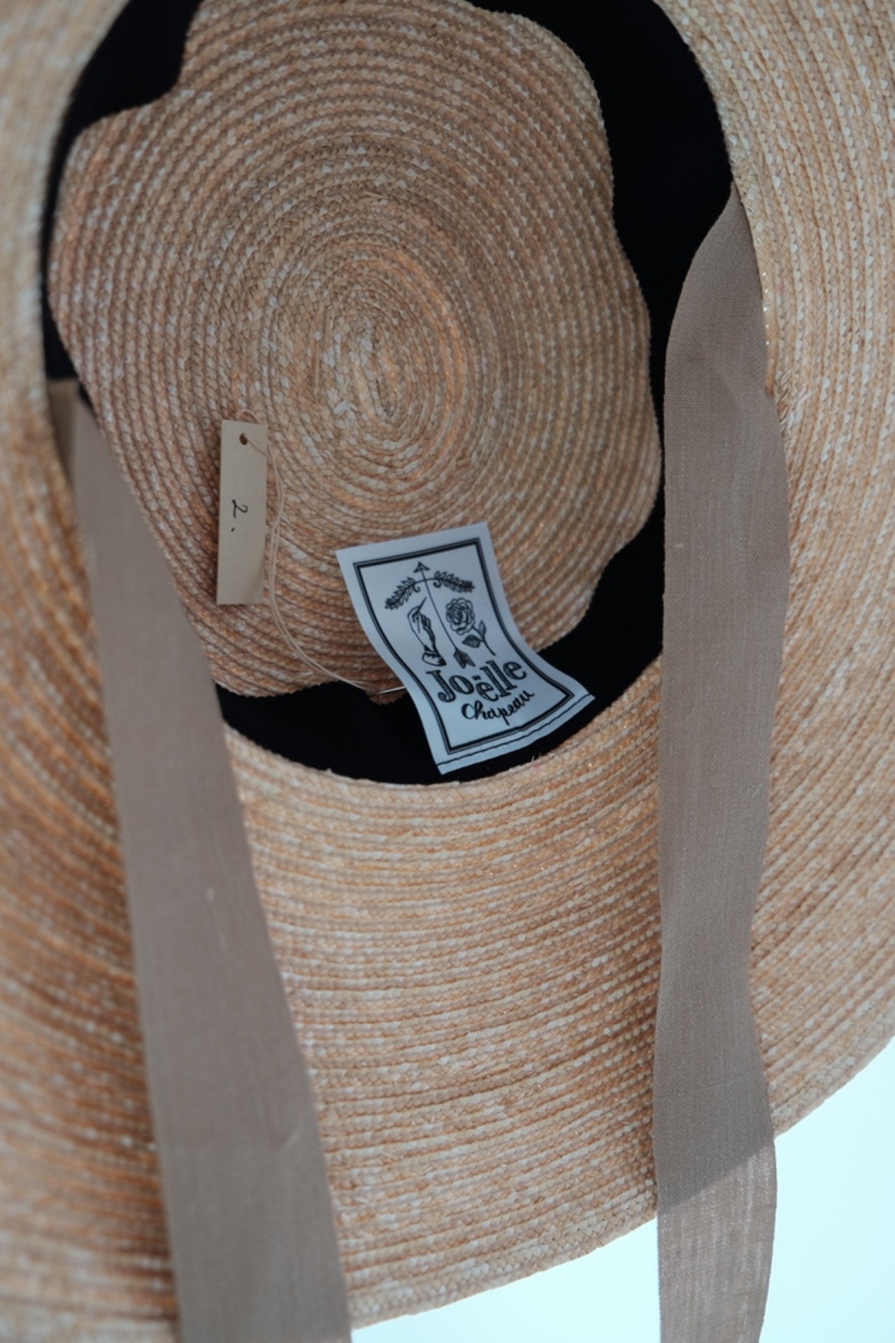 【Joëlle】Straw Mini Capeline / Beige ribbon