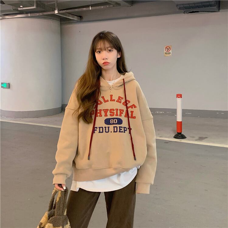 パーカー フーディー レトロ 古着ライク カジュアル ストリート メンズライク 韓国ファッション Luluca 韓国トレンドファッション Luluca ルルカ