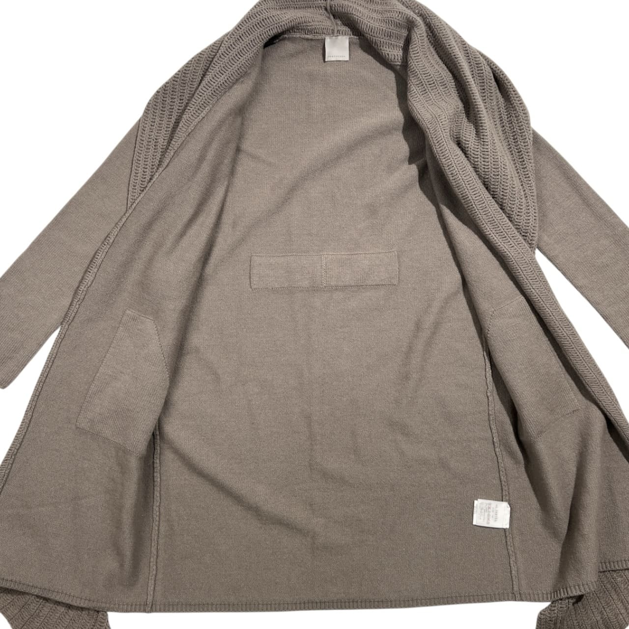 カシミア シルク 混 イタリア製 PER ESTESO ペルエステソ ロング ニット カーディガン 羽織 42/モベージュ グレー系 レディース 上品