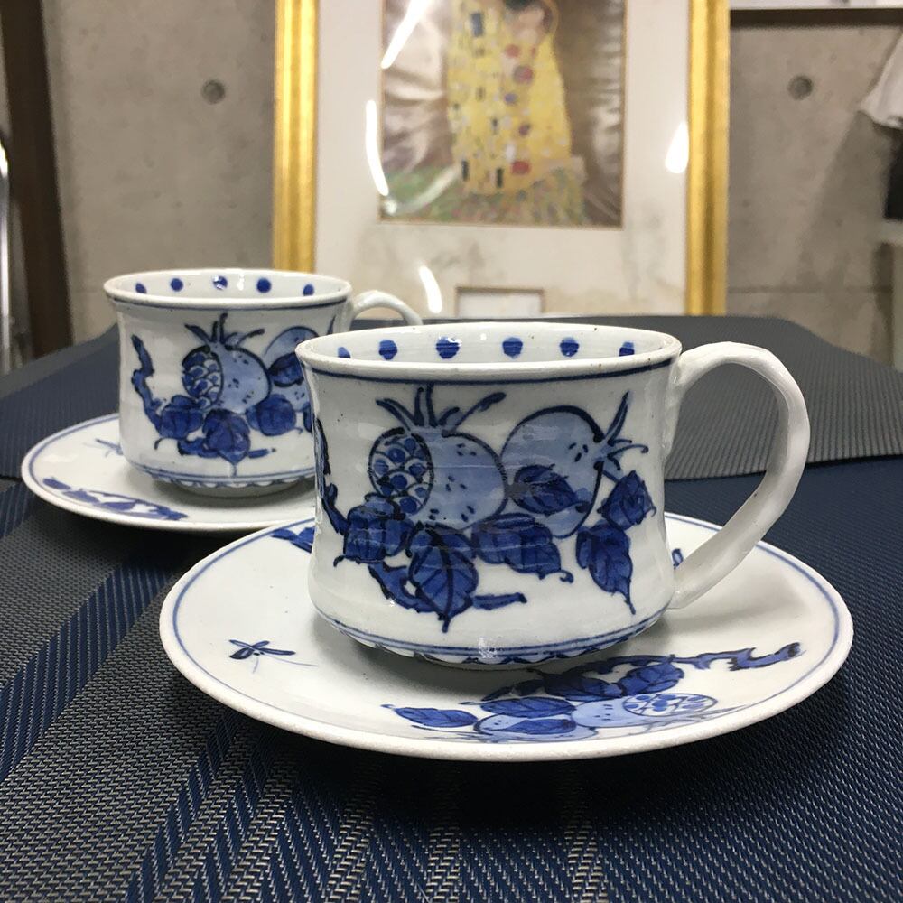 有田焼　ティーカップセット 有田焼 柘榴柄コーヒーカップ&ソーサー 1セット 容量約150ml 陶製 日本