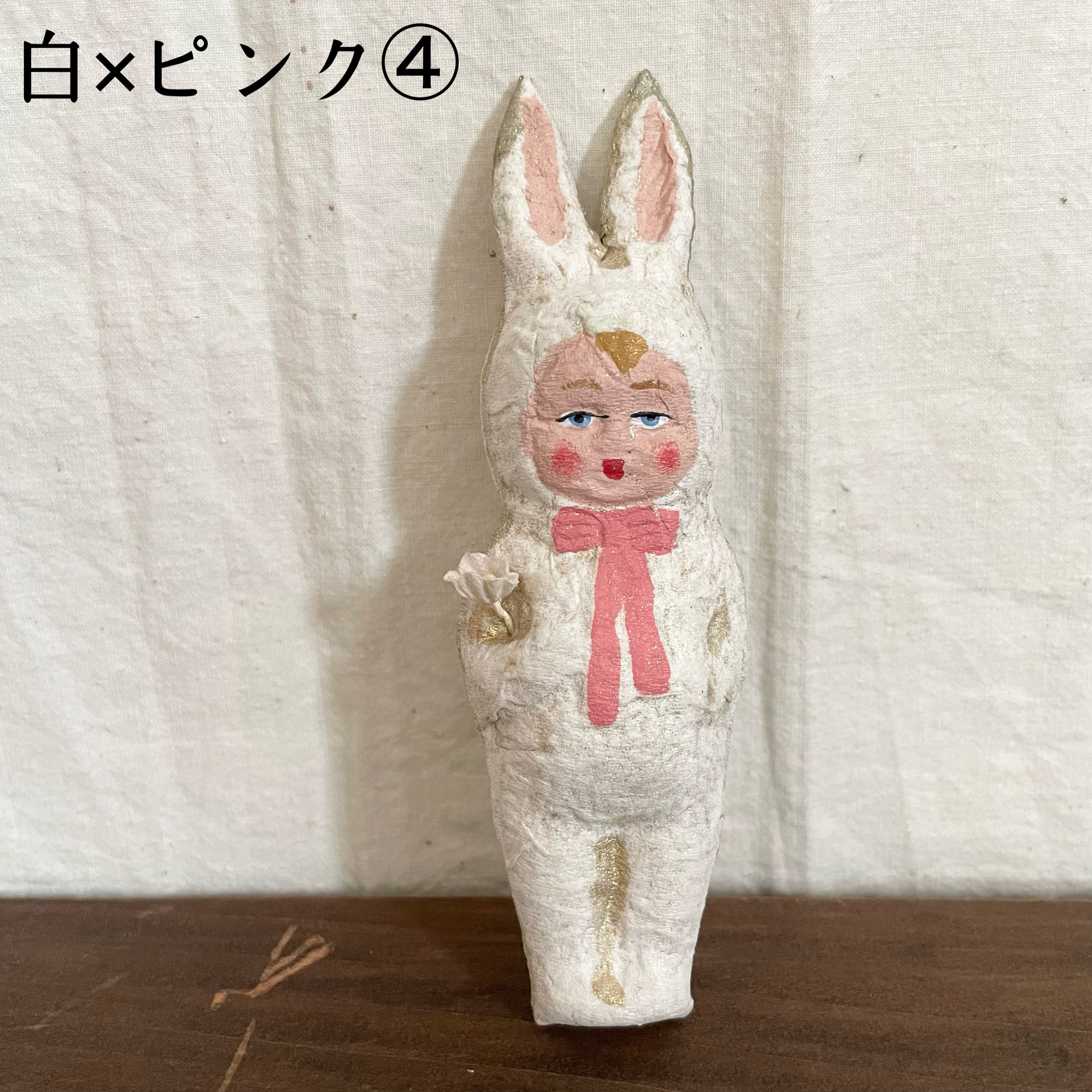 パピエマシェのうさぎのオーナメント② | tsuitachi craft&brocante