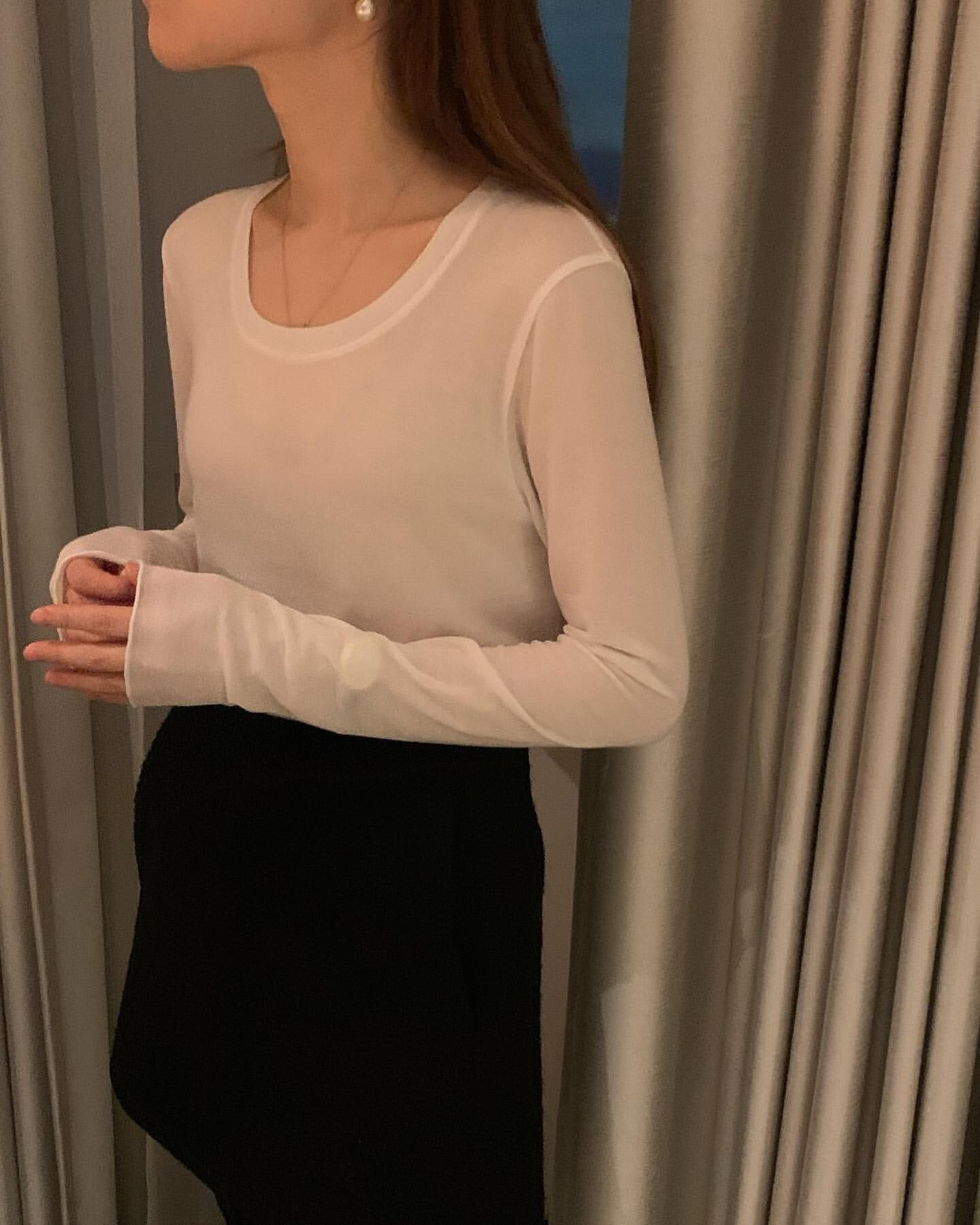 (予約) ounce / Shea layered long sleeve tee / 3color