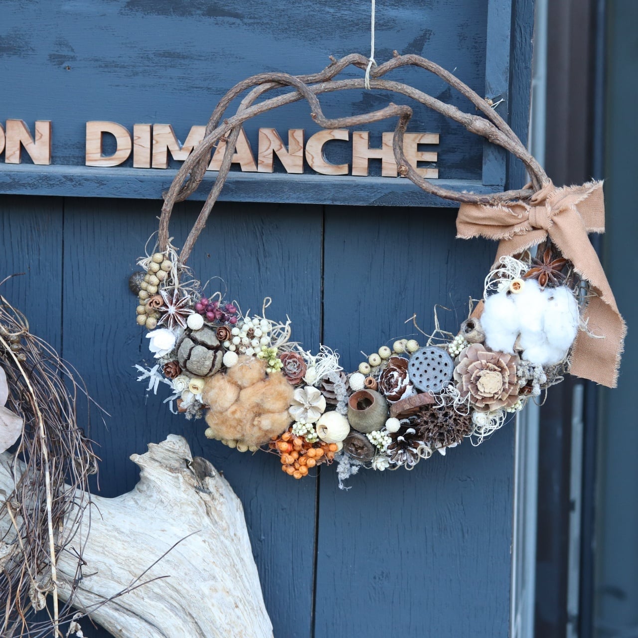 3種の木の実のリース ナチュラル アンティーク 3種の木の実のリース ナチュラル アンティーク 3種の木の実の