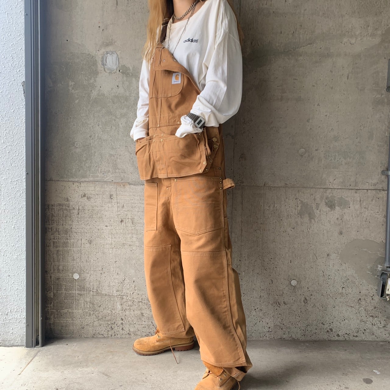 Carhartt ダブルニー ダック オーバーオール エプロン付き