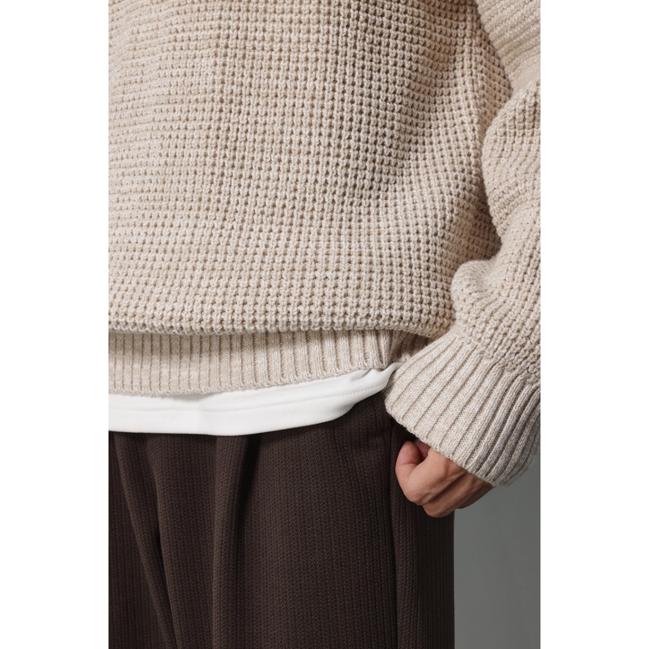 クルーネック リブ編みニット af0020