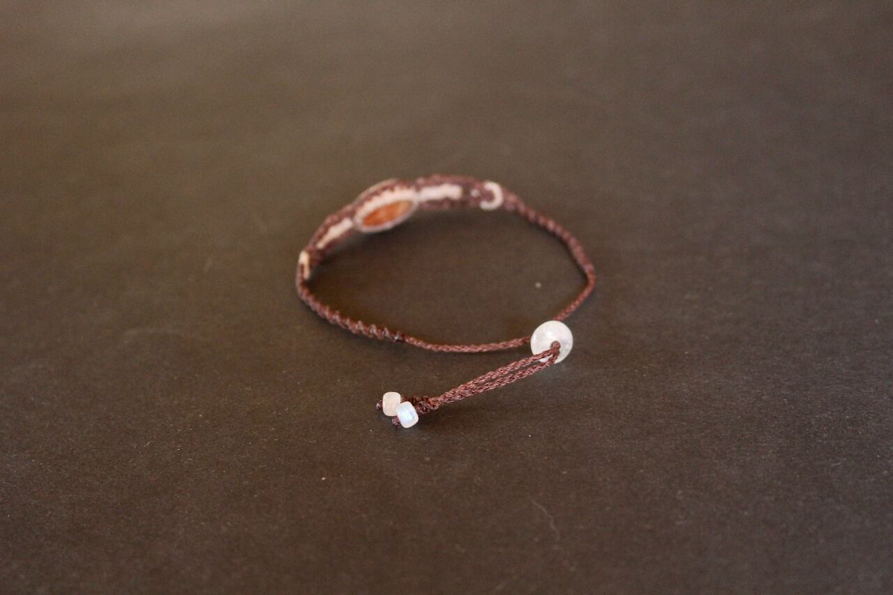 Sunstone micro macrame bracelet