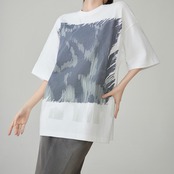 フロントグラフィックプリントTシャツ H0090