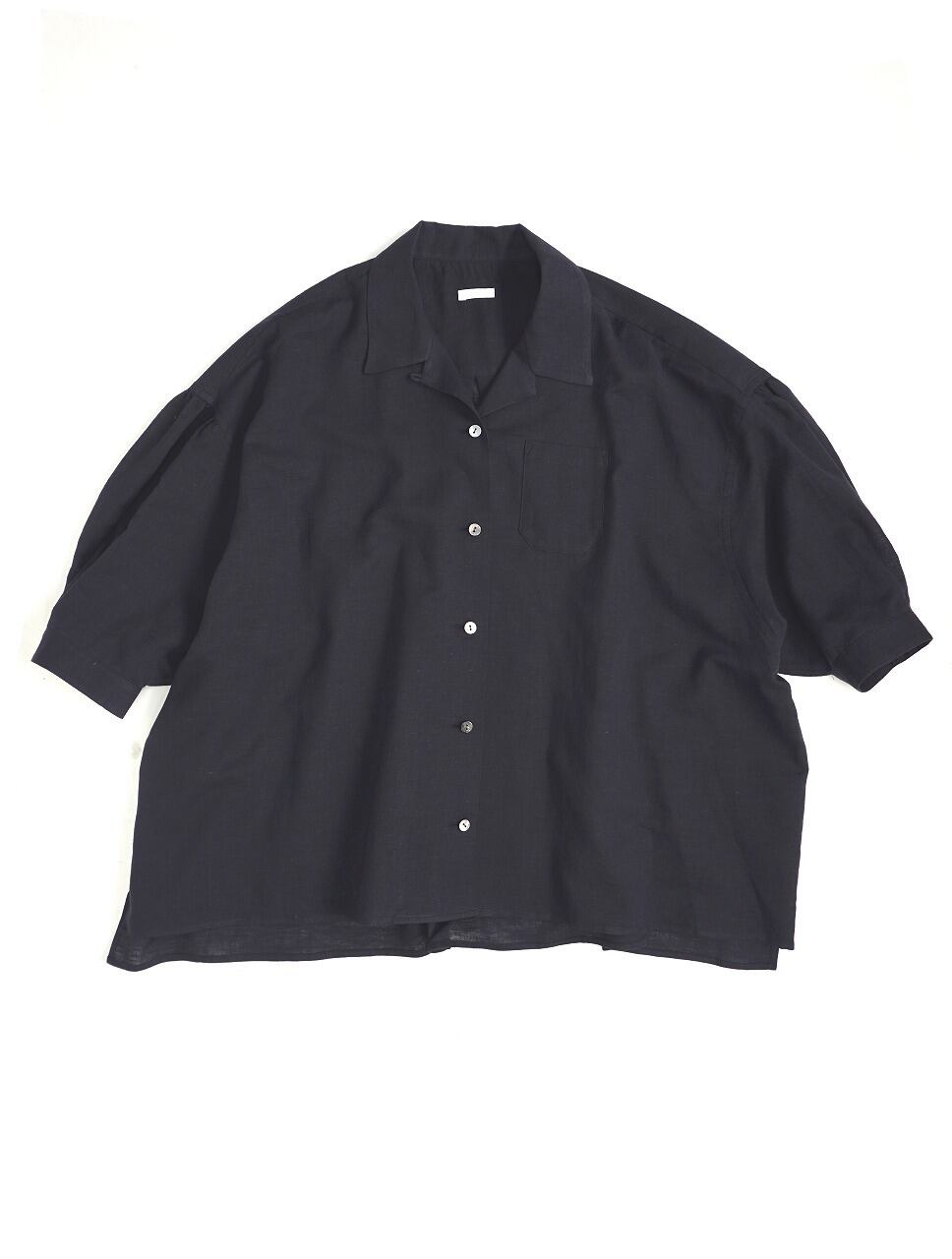 Hemp Gauze Open Collar S/S Shirt