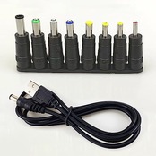 TJK USBケーブル 8 in 1 DC 5V1A 電源ケーブル USB-丸口 変換プラグ付き DC充電コード 5.5x2.5/5.5x2.1mm 扇風機 ナイトライト などに適用 サイズ 3.5*1.35mm 4.0*1.7mm 4.8*1.7mm 5.5*1.7mm 5.5*2.1mm 5.5*2.5mm 6.3*3.0mm 6.4*4.4mm コネクタアダプタ (1本+8変換プラグ)