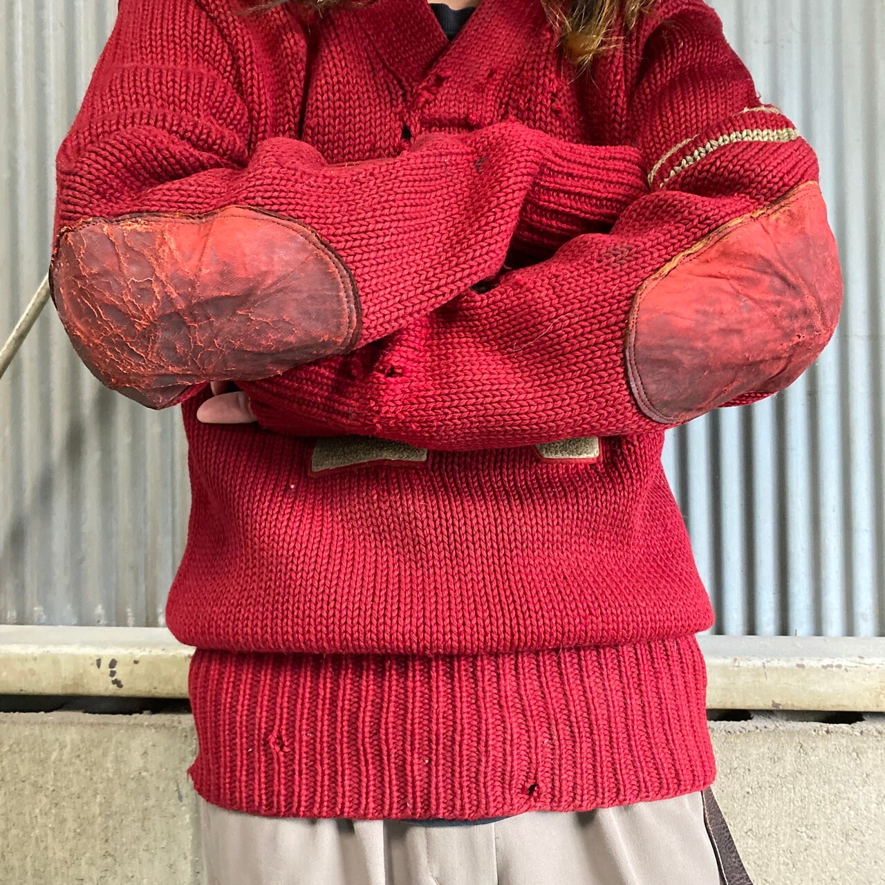 40年代 Lowe & Campbell レタード ニット セーター メンズM相当 ロウ 