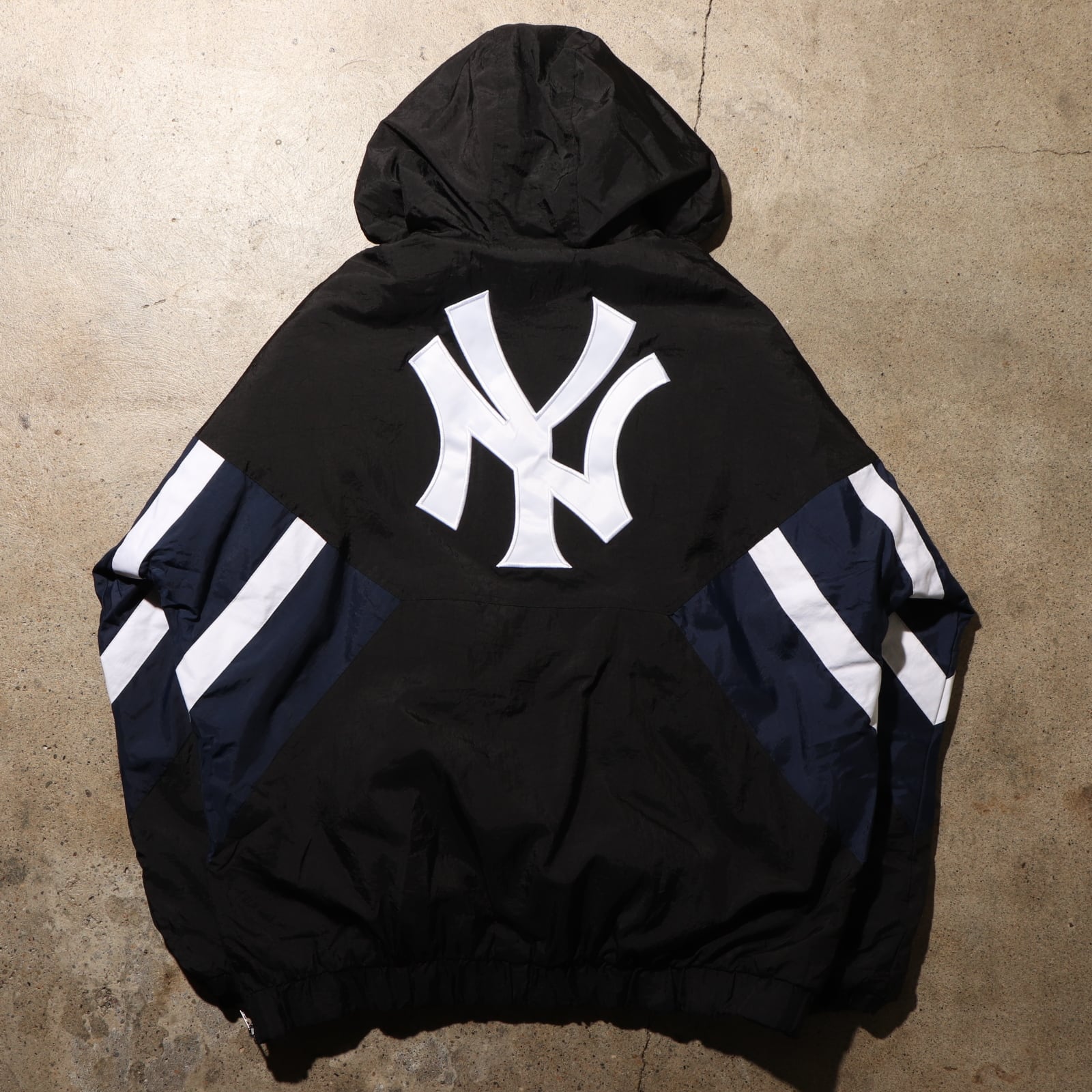 極美品 2XL Yankees スターター ハーフジップ プルオーバー 中綿