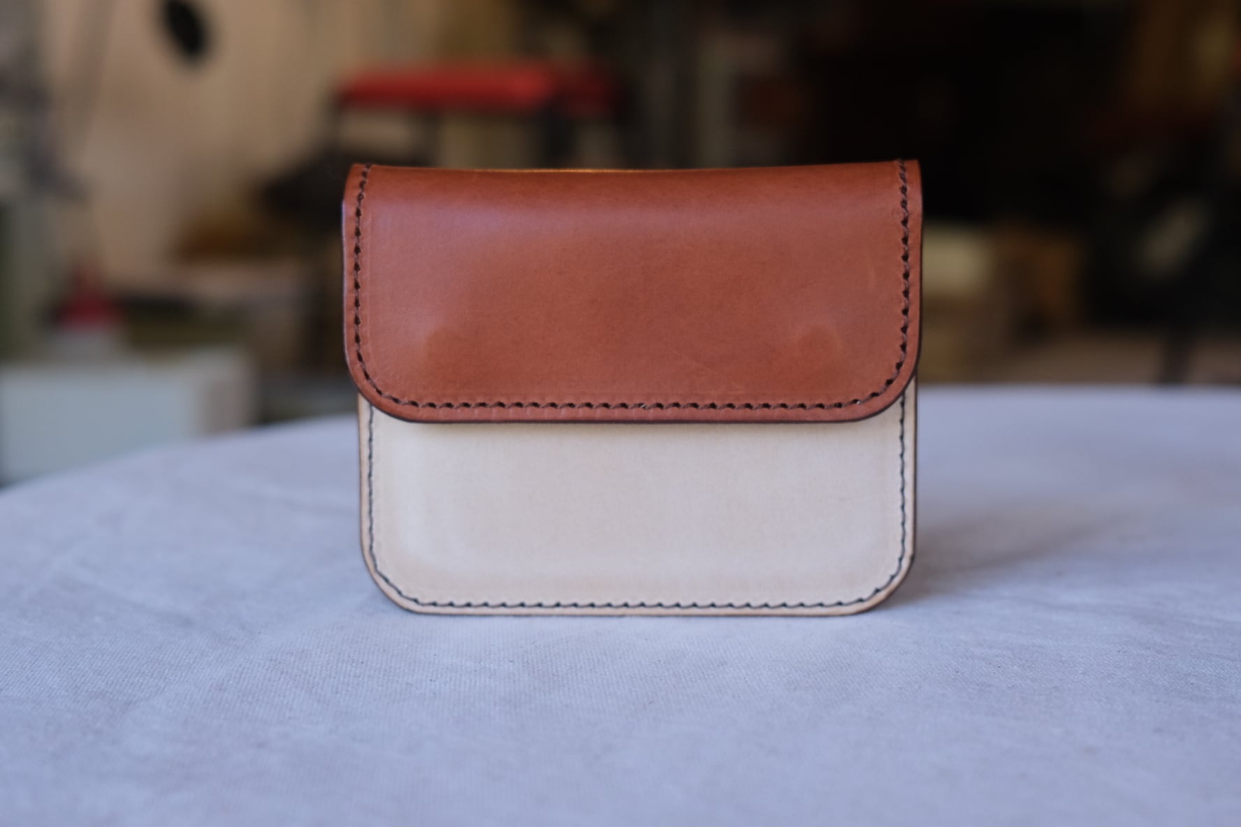 《即納》middle wallet【brown × off white】