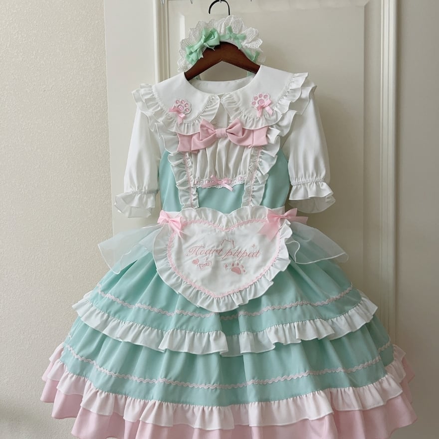 フレンチメイド セットアップ 夢かわいい メイド服 カチューシャ 半袖