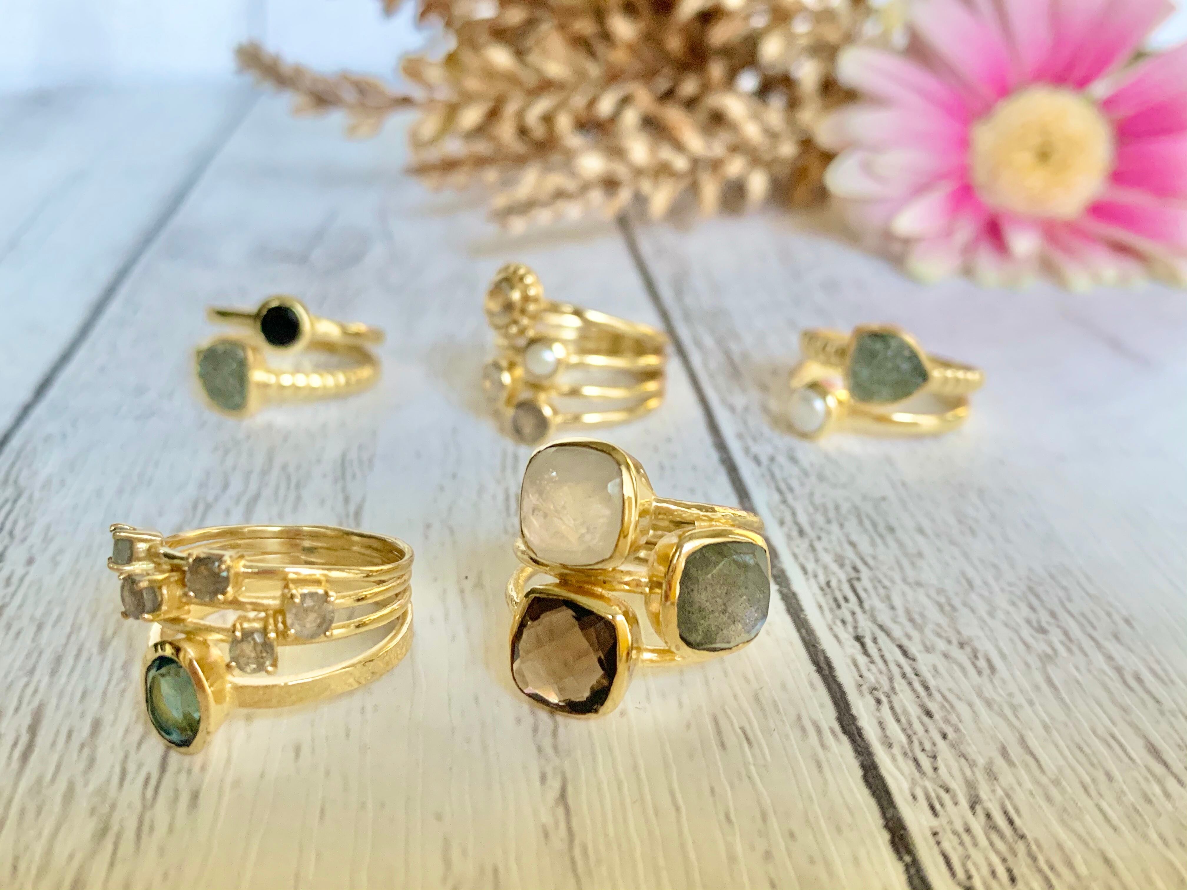 トルコ天然石リングJ