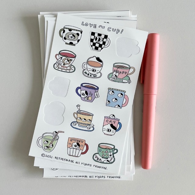 KEYKEYMADE 〔sticker -LOVE CUP-〕