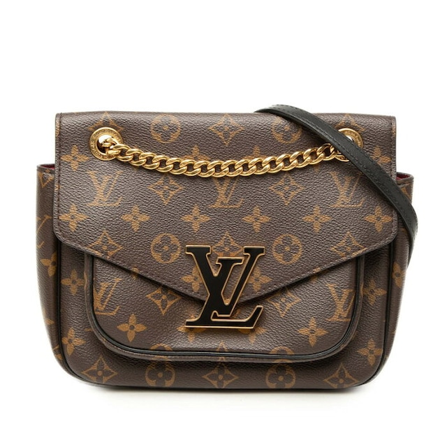 ルイ ヴィトン モノグラム パッシー チェーン ショルダーバッグ M45592 ブラウン PVC レザー レディース LOUIS VUITTON 【中古】