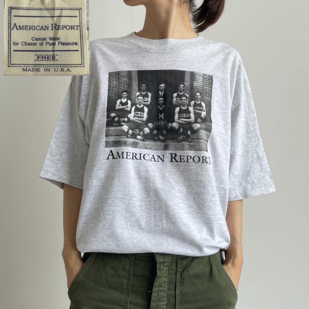 GF129 Tシャツ アメリカンレポート 90年代 USA製 フォトT 霜降り | ビンテージ雑貨 家と外で powered by BASE