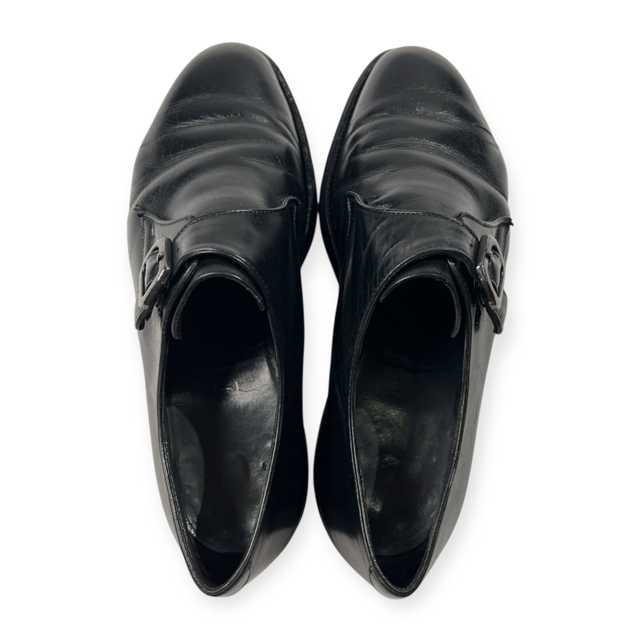 JOHNSTON&MURPHY ジョンストン&マーフィー モンクストラップ レザー シューズ 25cm/US7 /ブラック/革靴