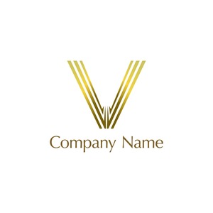 No84 高級感あるVのロゴ【V、アルファベット、ゴールド、高級、ブランド、商品、美容、サロン、エステ、ネイル、ショップ】