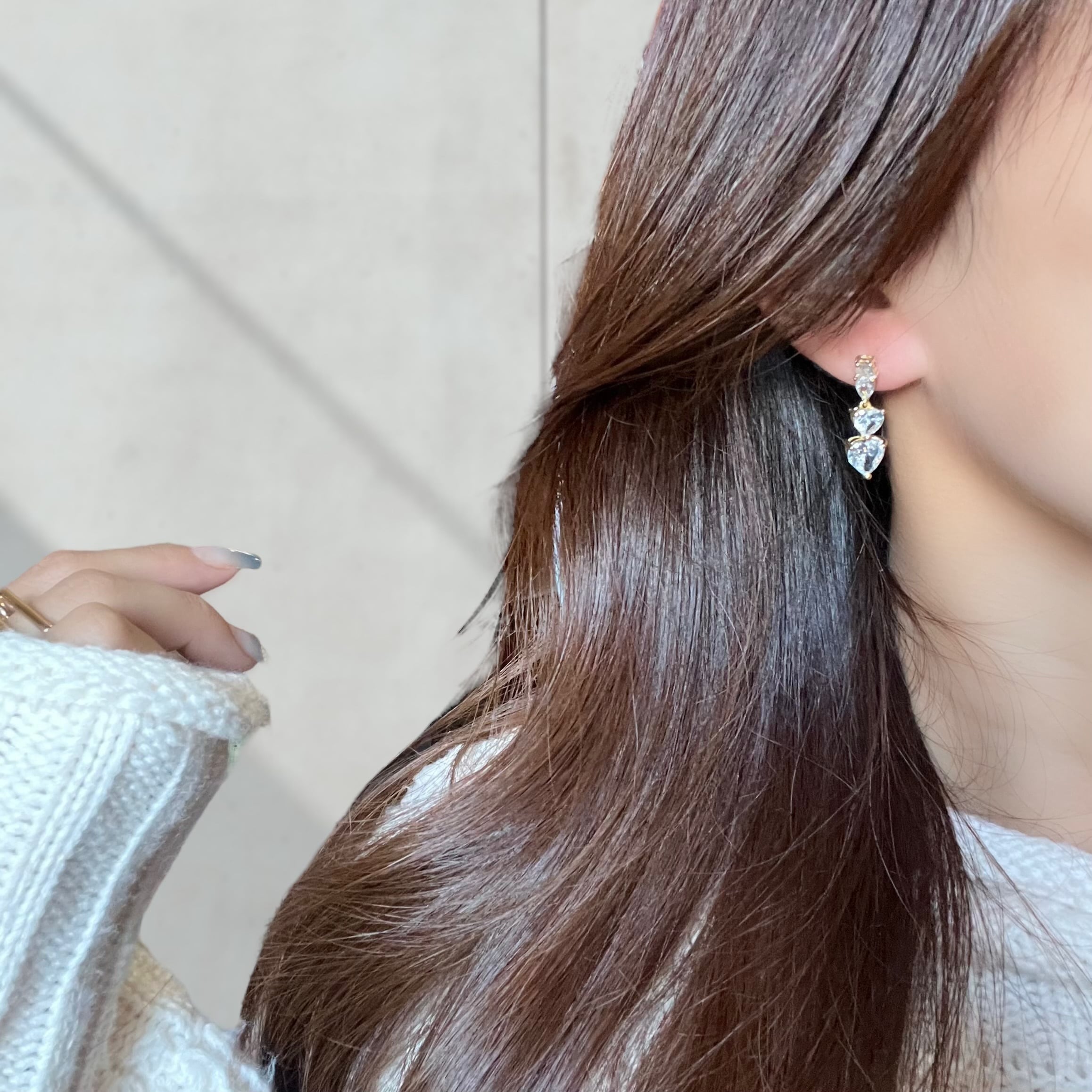 クローバー ピアス 2連 2p 18k 18金 レディース チェーンピアス