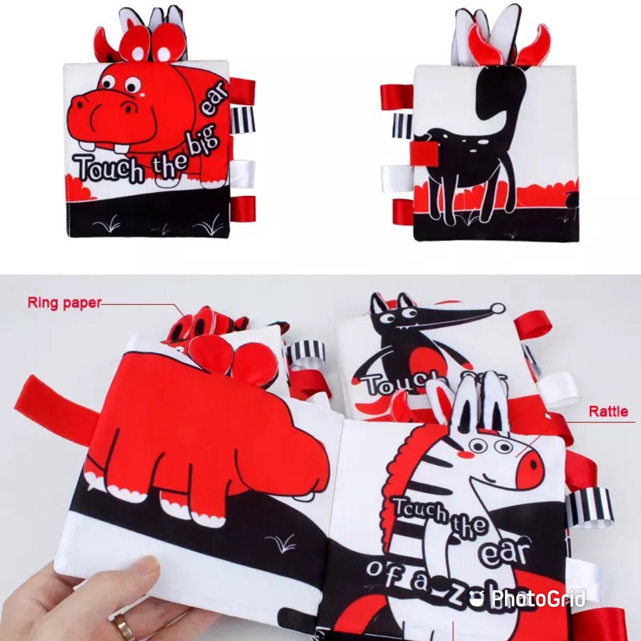 ベビー キッズ 布絵本 ベビーグッズ おもちゃ 玩具 アニマル 動物 えほん ベビー用品 英語 男の子 女の子 海外インテリア Trois Soeurs