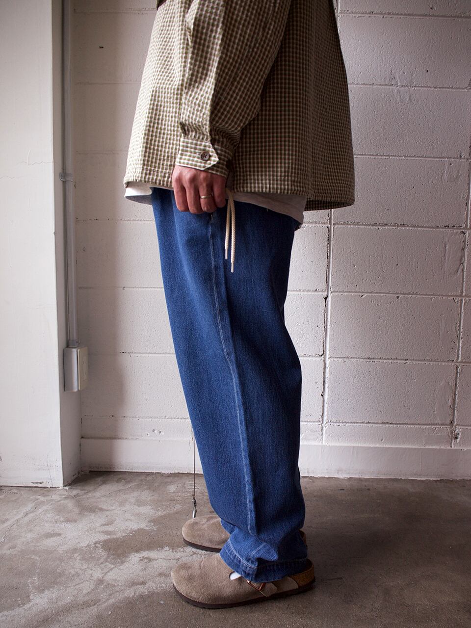PWA, LINEN MIX DENIM TROUSERS | not wonder store