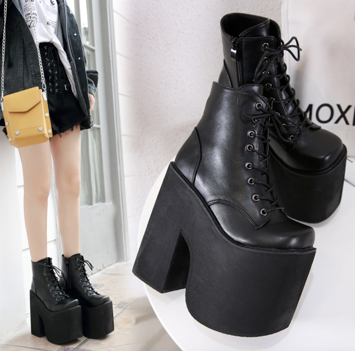 【大人気・25.0cmあり】ゴシック厚底ショートブーツ17cm | 厚底シューズ・レディースシューズの通販【R'ENA・アールエナ】 powered by BASE