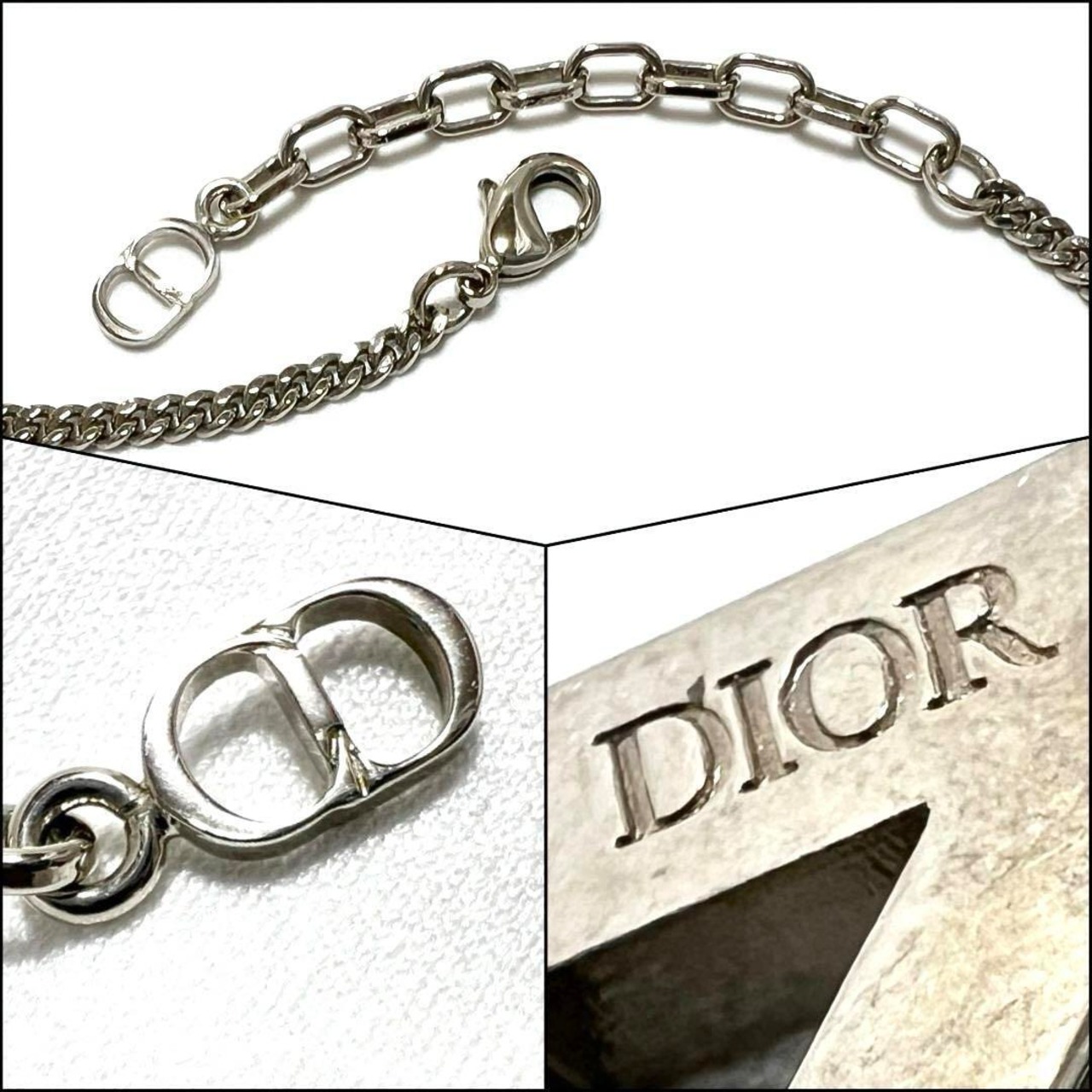 廃番】ディオール DIOR メンズ CD ダイヤモンド ペンダント ネックレス  
