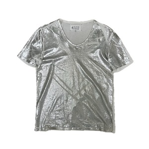 "Maison Margiela" silver foil stamping cut-sew
