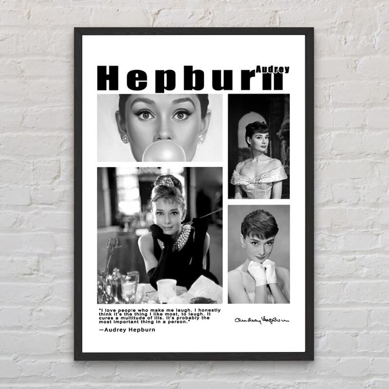 額付きポスターオードリー・ヘプバーン A4 額付き ポスター Audrey