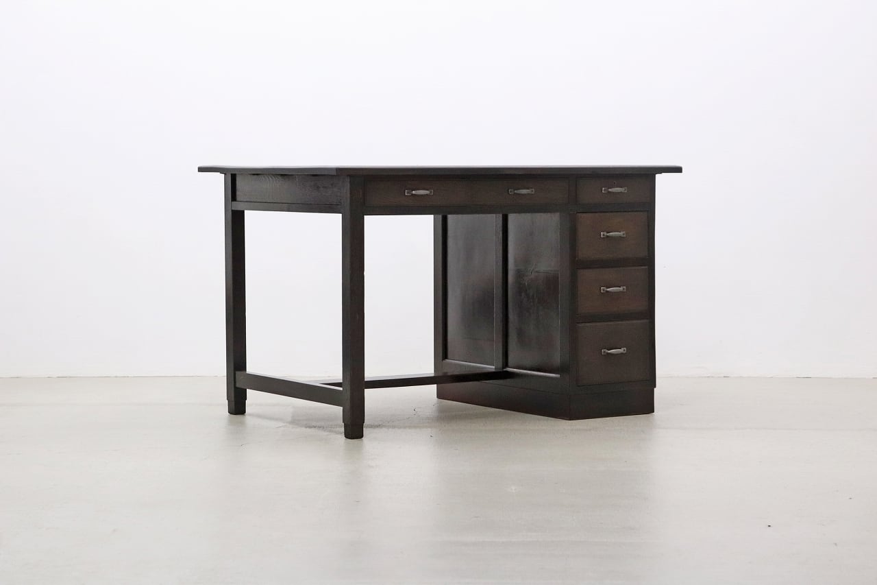 沼津店】レトロ 無垢材 片袖机 作業台 PC デスク 書斎 展示台 飾り台