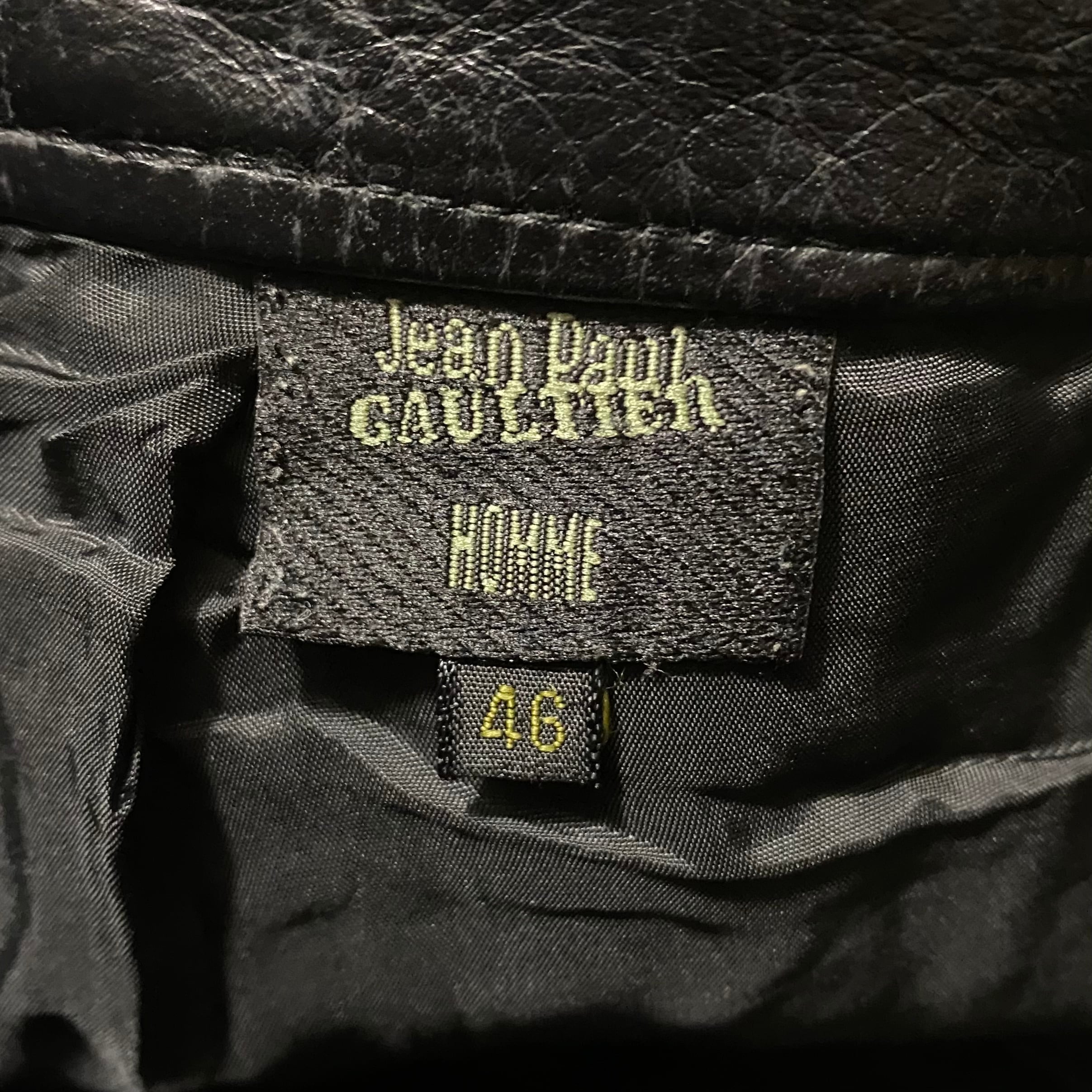 JEAN PAUL GAULTIER HOMME suede switching black leather pants 