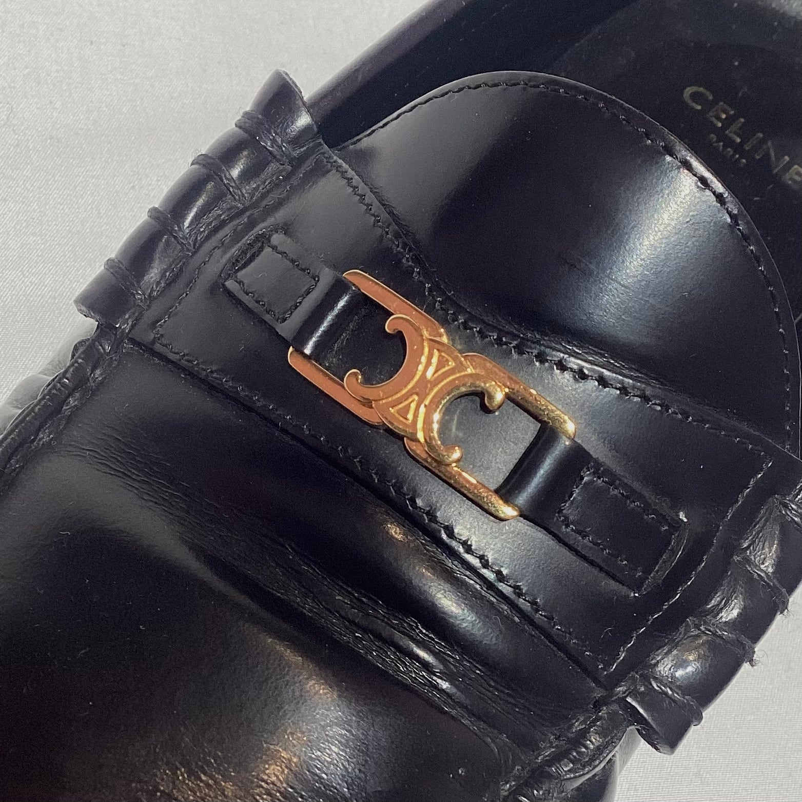 CELINE トリオンフ ローファー カーフレザー ブラック セリーヌ