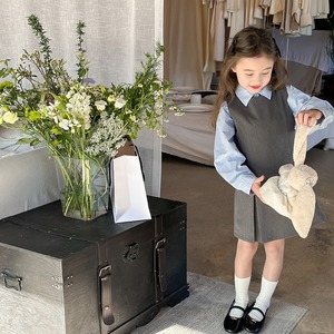 春スクール風ベストワンピースOR水色シャツ