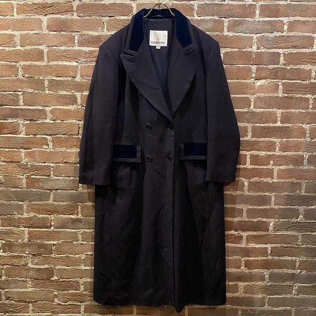 【Caka act3】Velour Swiching Vintage Loose Chesterfield Long Coat