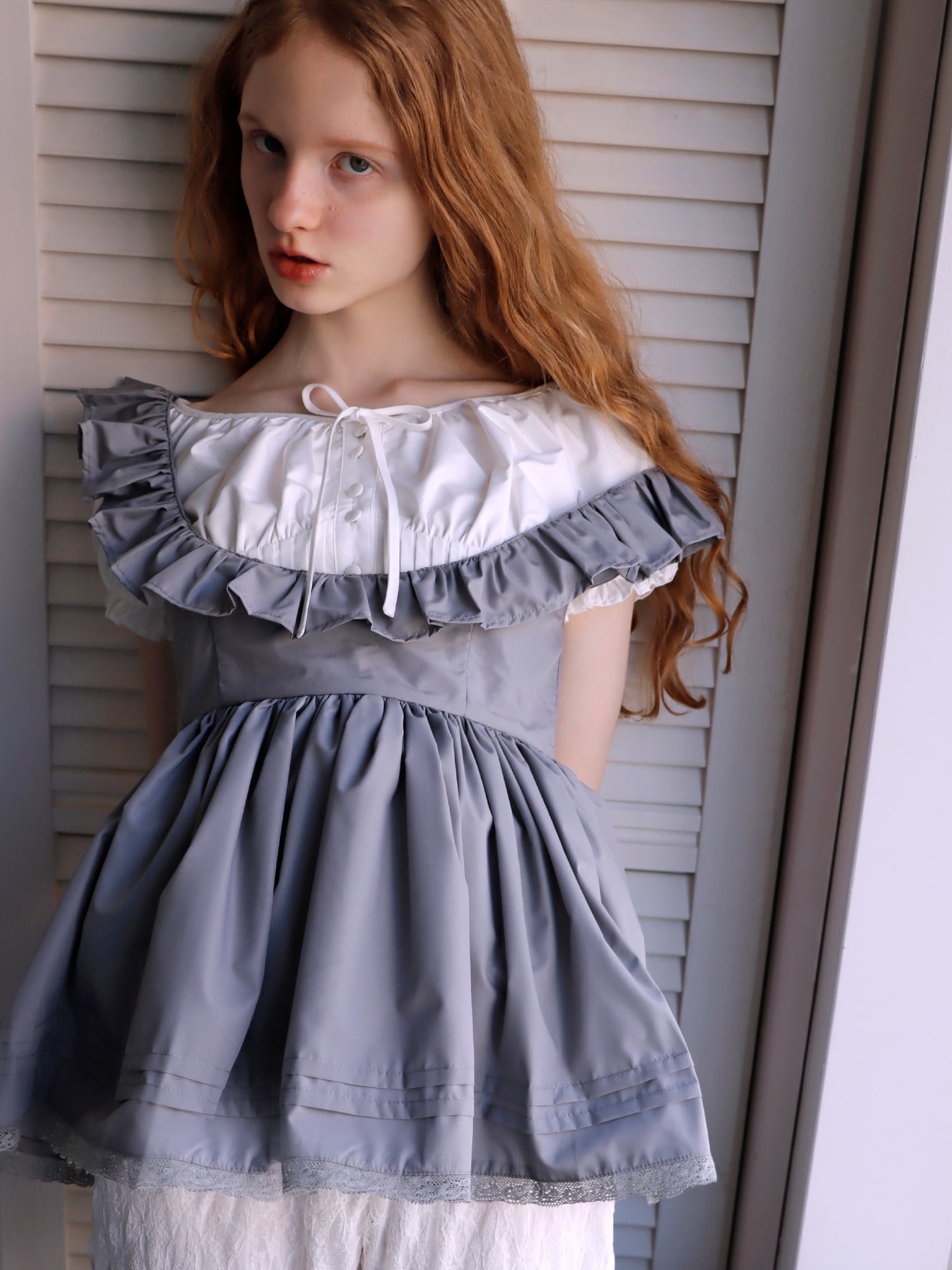 PETIT APLON TOP -GRAY- | mieya mieya