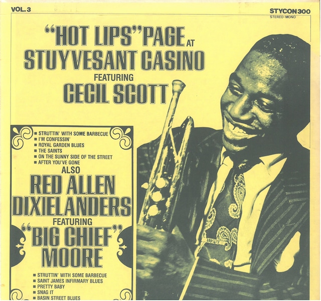 CECIL SCOTT ALSO RED ALLEN DIXIELANDERS FEATURING "BIG CHIEF" MOORE / "HOT LIPS" PAGE AT STUYVESANT CASINO (LP) USA盤