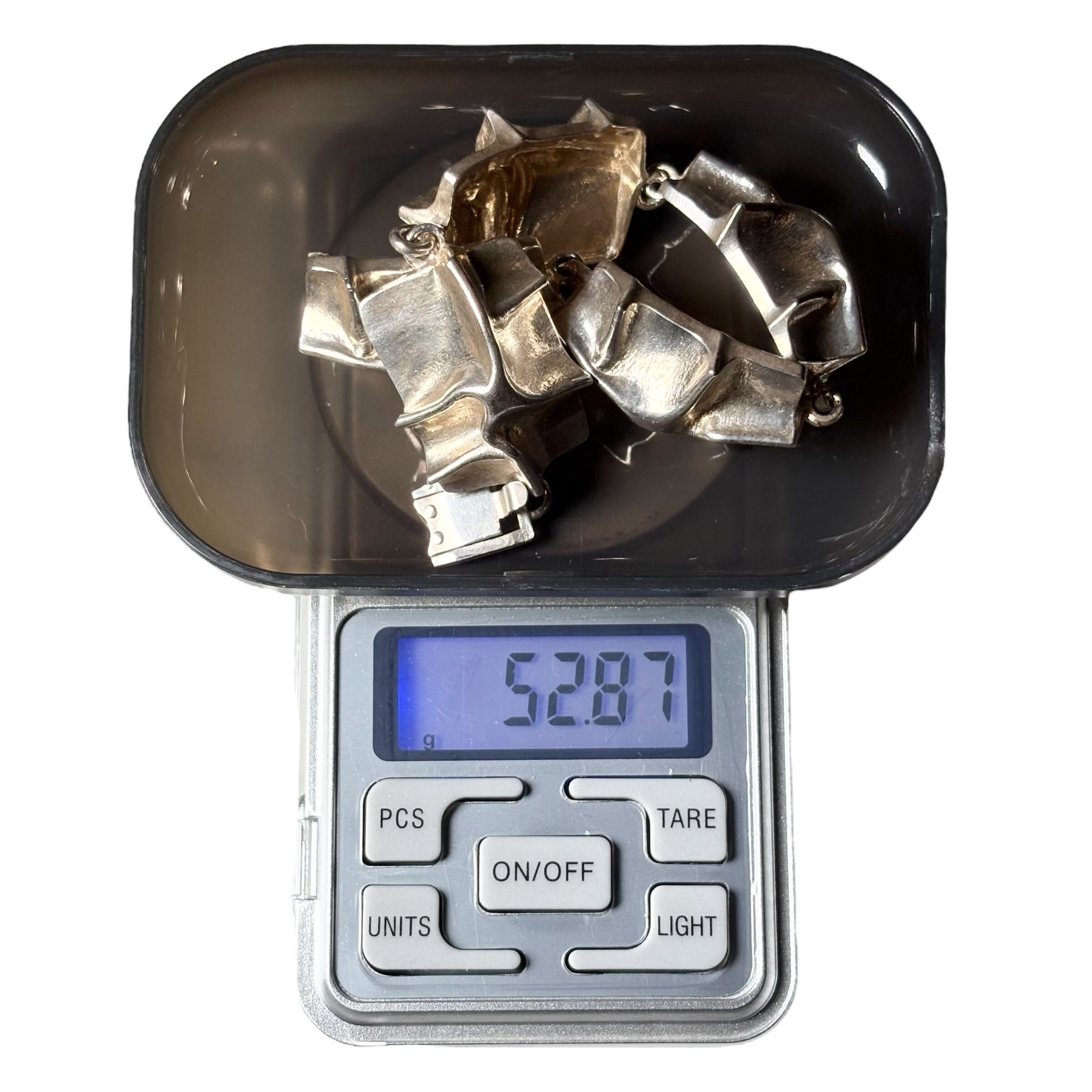 vintage Scandinavian silver abstract link bracelet | NOIR ONLINE