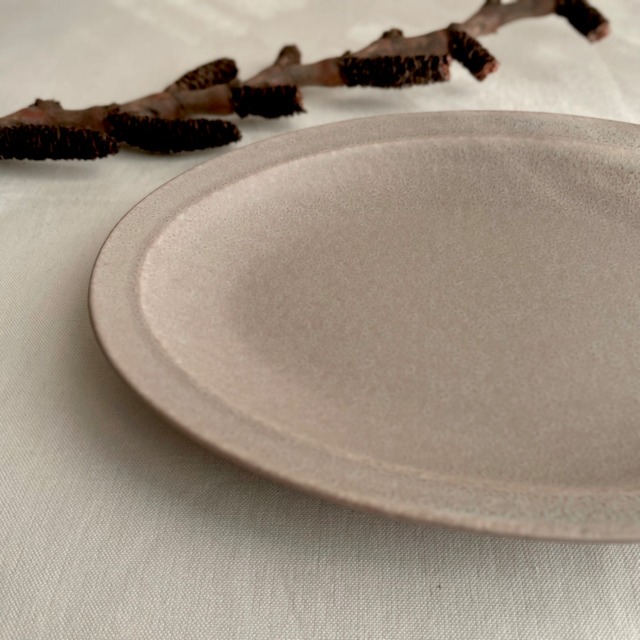 MU釉 26cm オーバルプレート グレージュ｜美濃焼 ベージュ モダン おしゃれ