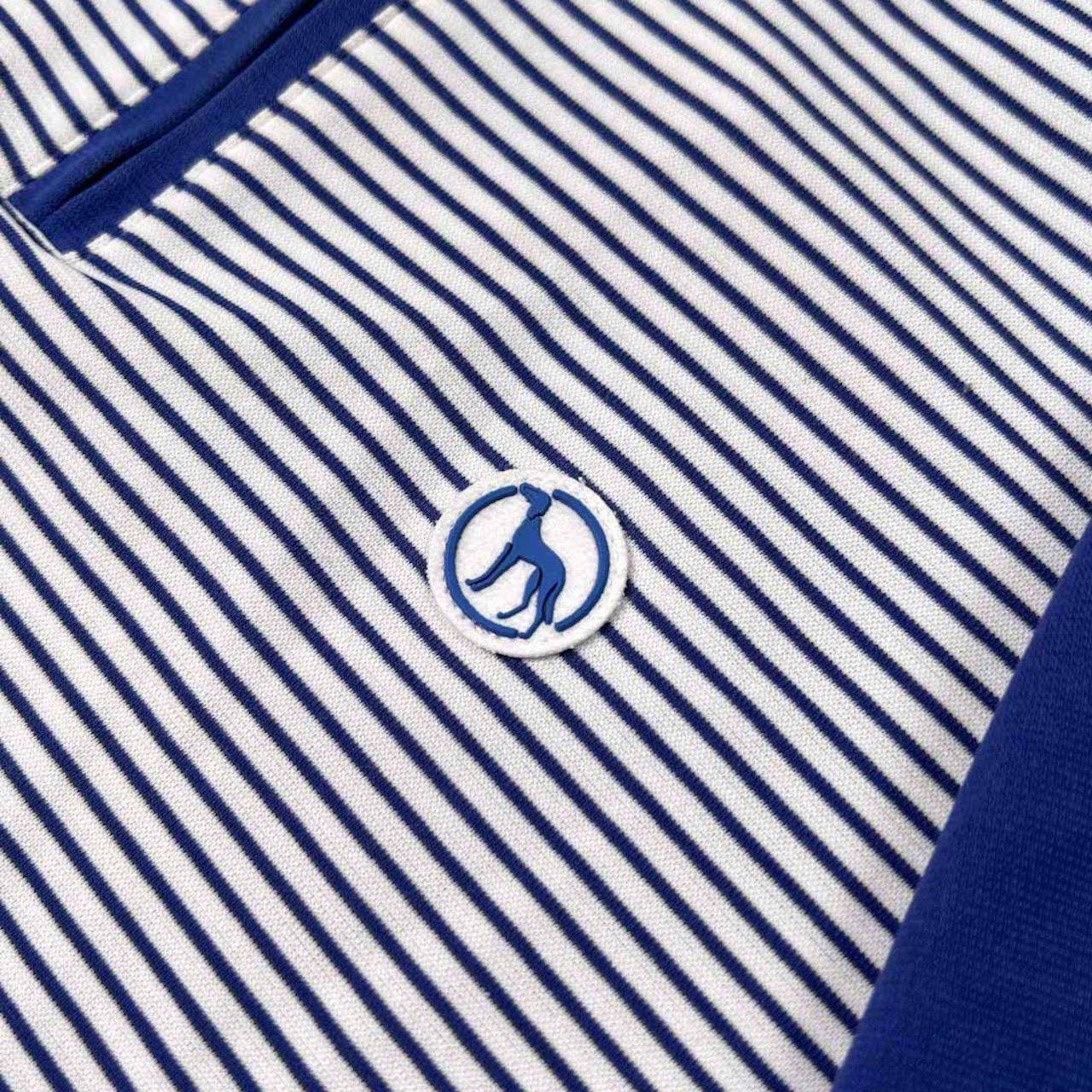 adabat アダバット ボーダー柄 ハイネック ハーフジップ 半袖Tシャツ カットソー サイズ 38 /ゴルフ/レディース