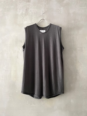 T/f Lv2 sheer shiny jersey sleeveless top - stone
