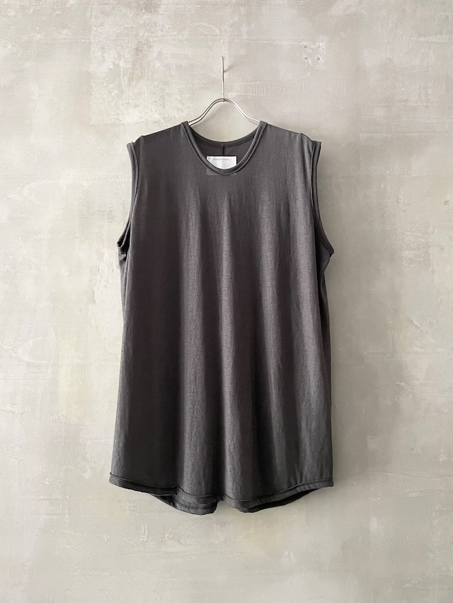 T/f Lv2 sheer shiny jersey sleeveless top - stone