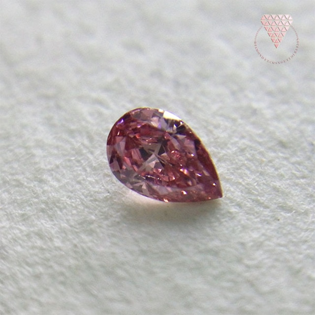 0.035 ct Fancy Intense Pink VS2 天然 ピンク ダイヤモンド ルース ペア シェイプ