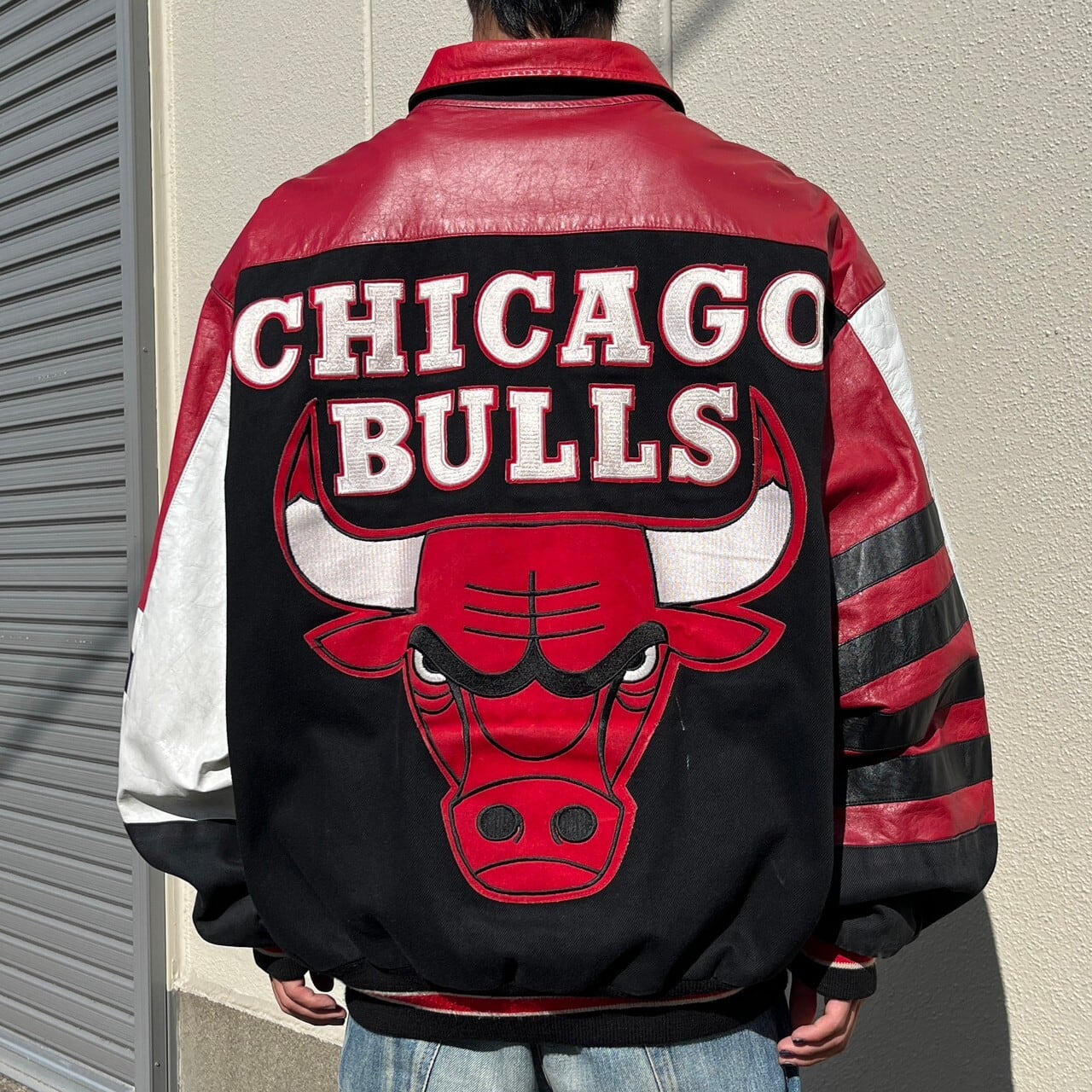 【激レア】90's NBA シカゴ ブルズ フリースジャケット　刺繍　BULLS